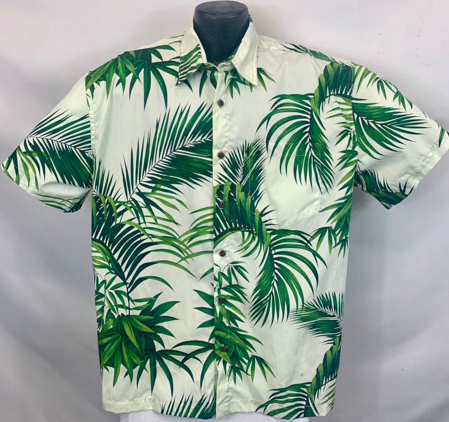 Tahiti Palm Tree Hawaiian shirt- Made in USA- 100% Cotton